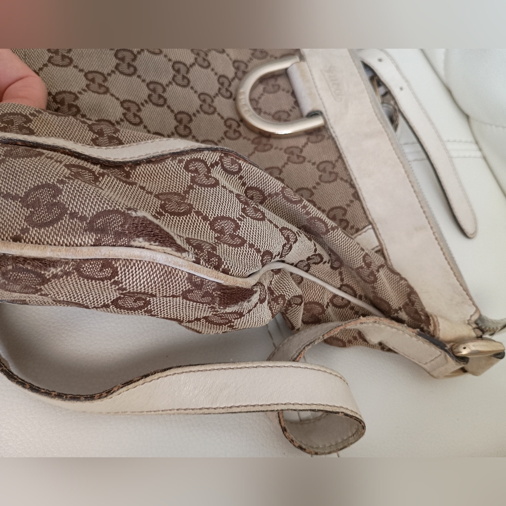 Authenticated Gucci GG Abbey D Ring Crossbody Brown Beige Canvas Fabric Bag - Picture 4 of 16